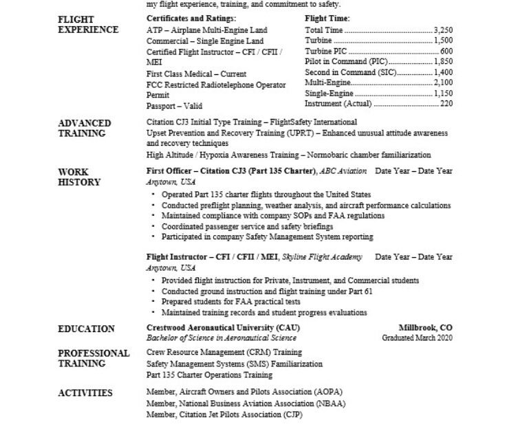 FlightHired Resume Template V2
