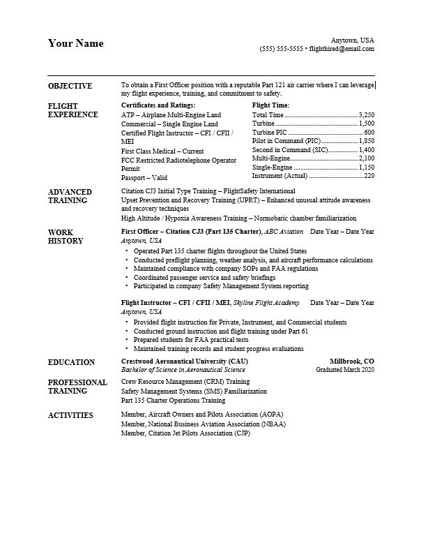 FlightHired Resume Template V2