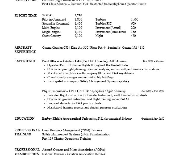 FlightHired Resume Template V1