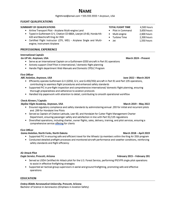 FlightHired Resume Template V4