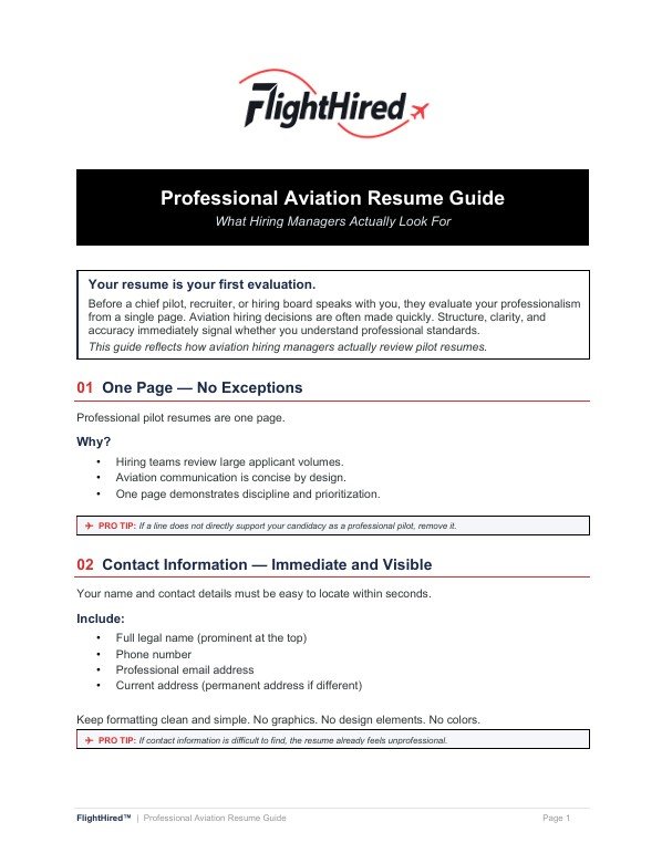 FlightHired Resume Guide