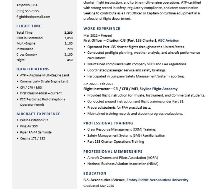 FlightHired Resume Template V6